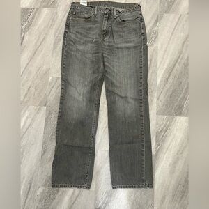 Levi's 514 Mens Jeans 34x34 Charcoal Gray Black Denim Straight Leg